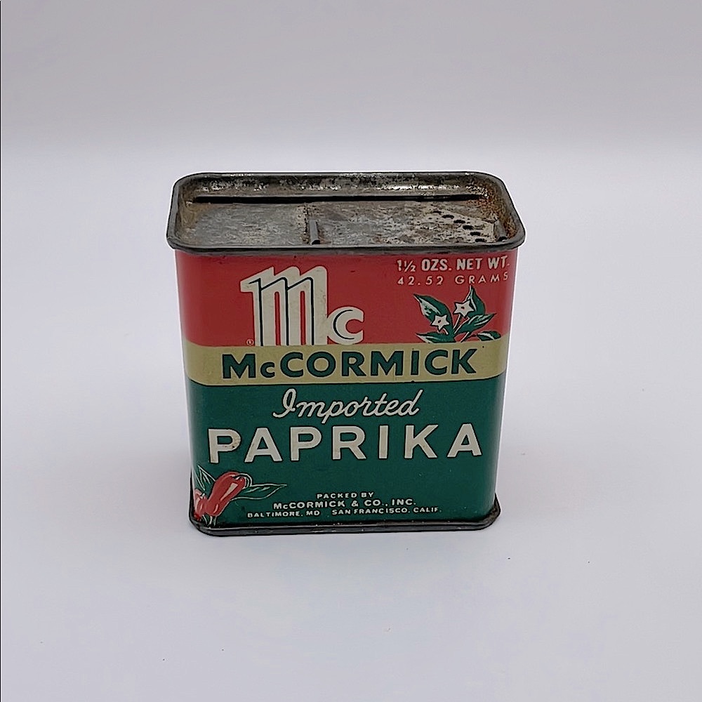 Vintage, McCormick & Co. Inc., Paprika Metal Spice Tin, 1.5 oz.